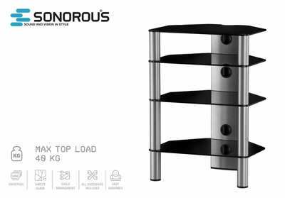 Подставка для AV аппаратуры Sonorous RX 2140-B-SLV
