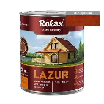 Лазурь для древесины алкидная Rolax «LAZUR» черешня 0,75 л