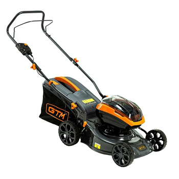 Газонокосилка аккумуляторная GTM BLM42 (42 см, 25-75 мм, 45 л, BL, 18+18 В, без аккумуляторов и зарядного устройства)