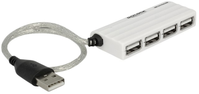 USB Hub Delock USB 2.0 External Hub 4 Port White (4043619874453)