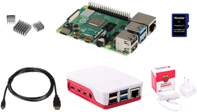 Мини-компьютер Raspberry Pi 4 4GB Starter Kit Set1 (HE-Pi4Set1)