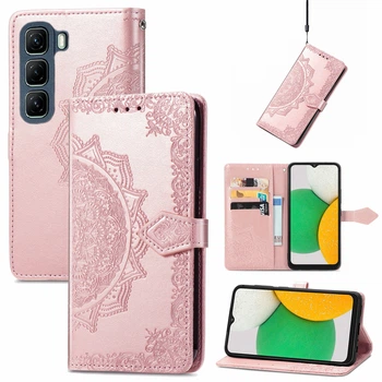 Чохол Vintage для Infinix Hot 50 / X6882 книжка з візитівкою шкіра PU рожевий
