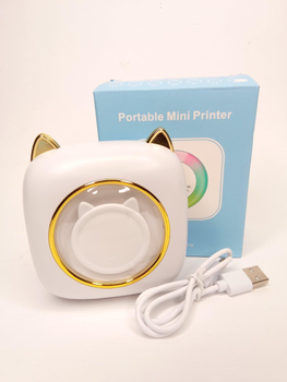 Портативный мини принтер Bluetooth для смартфона Mini Printer C15W белый