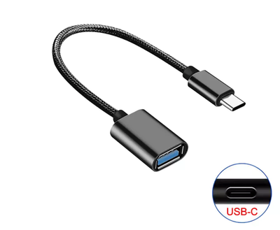 OTG перехідник плетений Type C to USB-AF Чорний