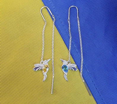 Серьги колибри протяжки MaxiUvelir 9183