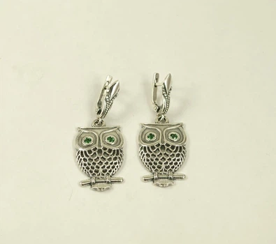Серьги сова Maxi Silver 8790