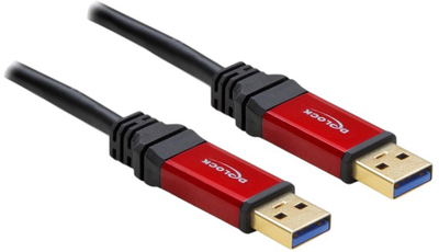 Кабель Delock USB 3.2 Gen 1 Cable Type-A male to Type-A male 2 m Black/Red (4043619827459)