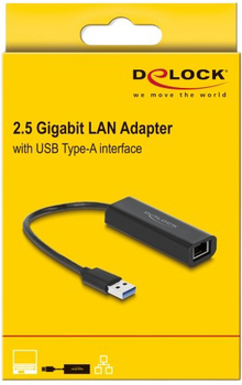 Адаптер Delock USB Type-A to 2.5 Gigabit LAN Black (4043619662999)