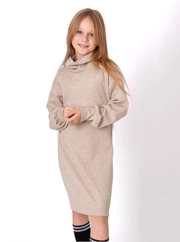 Тепла сукня в'язка для дівчинки Mevis бежева 4836-02 164 см