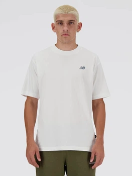 T-shirt męski długi New Balance Sport Essentials Logo MT41580 XL Biały (196941809922)