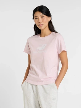 T-shirt damski bawełniany długi New Balance Sport Essentials Jersey Logo WT41502 L Jasnoróżowy (197967348075)