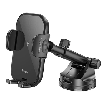 Холдер Hoco HW5 Journey wireless fast charging car holder(center console) Black