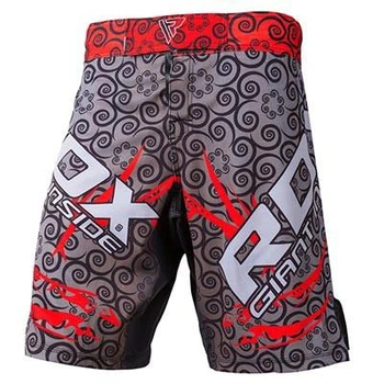 Шорти DX для MMA, сірий-червоний, розмір XL