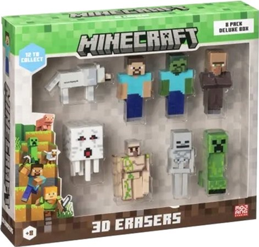 Набір фігурок Mojang Minecraft 3D Erasers DeluxeBox A 3.8 cm (7290120510944)