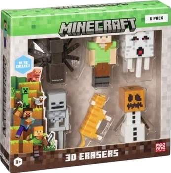 Zestaw figurek Mojang Minecraft 3D Erasers DeluxeBox B 3.5 cm (7290120514270)