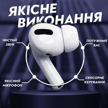 Бездротові навушники AirPro airprods PRO TWS з шумозаглушенням та гіроскопом (Chip AIROHA 1562A) Білий + подарунок чохол
