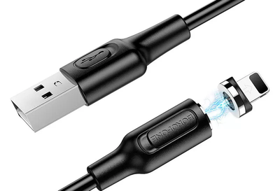 Кабель Borofone BX41 Amiable magnetic Lightning 2.4A 1m black