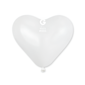 Латексный Воздушный Шар Сердце 10’’ (25см) WHITE (#001) GEMAR