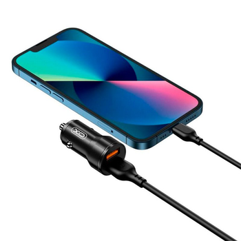 АЗП XO CC48 2.4A/2 USB Fast charger + MicroUSB Cable Black