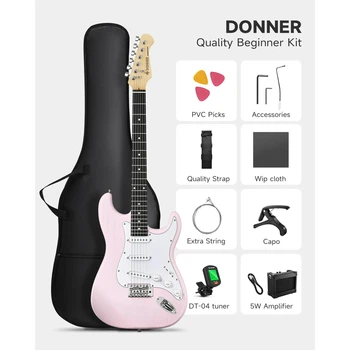 Электрогитара DONNER DST-80 Pink - (Комплект)