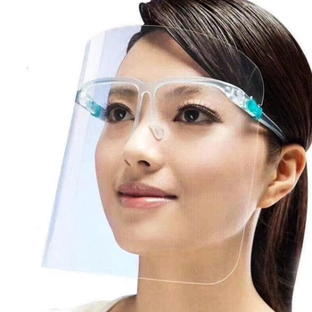Захисний щиток для обличчя прозорий пластик на оправі 165х195 мм FACE SHIELD комплект 10 шт