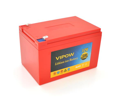 Литий-ионные аккумулятор Vipow 12V18Ah с элементами Li-ion 18650 со встроенной ВМS платой, (3S9P) (151х99х99)мм