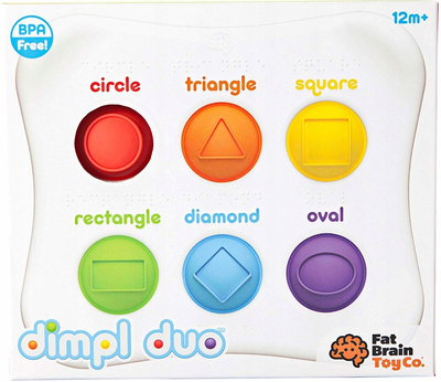 Zabawka sensoryczna Fat Brain Toys Dimpl Duo Kolor Kształt Alfabet Braille (F208EN) (811802024251)