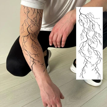 Временный водостойкий тату-рукав TATTOOSHKА "Молния" LD-07-2