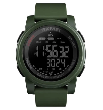Skmei 1469 fitness зеленые с черным мужские спортивные часы с шагомером