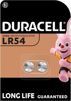 Батарейка AG10/ 189 / LR54 / LR1130 / V10GA 1.5V DURACELL Alkaline (2шт)