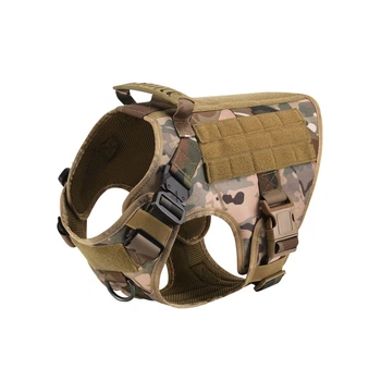 Тактический жилет-шлейка с ручкой и системой molle для собак мультикам XL