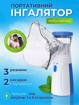Ручний портативний інгалятор небулайзер для дорослих та дітей