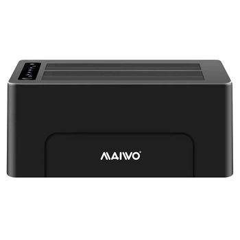 Док-станция клонировщик Maiwo для двух SSD/HDD 2.5/3.5" SATA USB 3.0 (K3082 2501) Черная