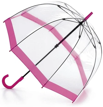 Парасолька-тростина Fulton Birdcage-1 Pink рожева прозорий купол жіноча купольна 61613