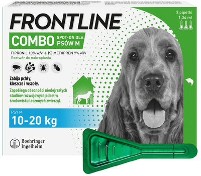 Krople na pchły, kleszcze, komary i inne owady Boehringer Ingelheim Frontline Tri-Act M dla psów 10-20 kg (5909997033976)