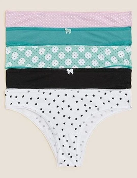 Набор хлопковых трусиков Marks&Spencer бразилиана brazilians 6(34) 5 шт green mix 0122