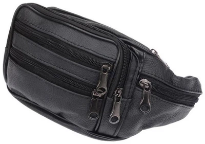 Чоловіча шкіряна сумка на пояс Borsa Leather стильна шкіряна бананка 54179