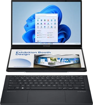 Ноутбук Asus ZenBook Duo (2024) UX8406MA-PZ355X Inkwell Gray / 14" OLED 3K 120 Гц, Multi-touch / Intel Core Ultra 7 155H / RAM 32 ГБ / SSD 1 ТБ / Intel Arc Graphics / Windows 11 Pro