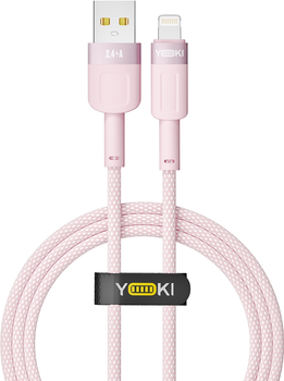 Кабель Yoki Style YK-ST41 Lightning 2.4A 1.2 м Рожевий (KT-00040628-815)