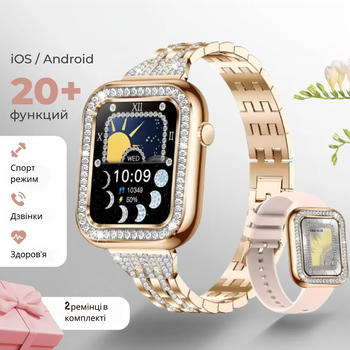 Смарт-часы женские LIGE Diamond Elegance Smartwatch с функциями мониторинга здоровья