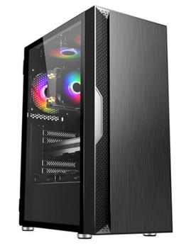 Корпус GTL Gaming X3605B 'Wizard' Black, без БЖ, ATX / Micro ATX / Mini ITX, 2x3.5, 2x2.5, 2xUSB2.0, 1xUSB 3.0, загартоване скло