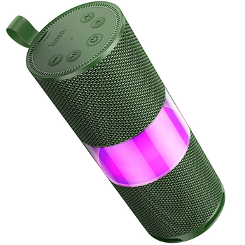 Колонка Bluetooth HOCO HC29 Wireless Sports 15W Портативна Бездротова Акустика 1800mAh BT speaker TWS/FM/TF/USB/LED BT5.4 Зелений