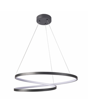Люстра підвісна світлодіодна кругла Goldlux 328175 Zefira 60 Led 1x52W 4000K 4900Lm IP20 Антрацит (095437)
