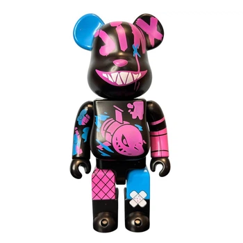 Колекційна фігурка дизайнерська статуетка ведмедик беарбрик Bearbrick Medicom Toy 400% 28 см JINX у стилі Cyberpank