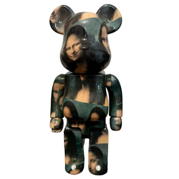 Колекційна фігурка дизайнерська статуетка ведмедик беарбрик Bearbrick Medicom Toy 400% 28 см у стилі MONA LISA