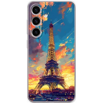 Силиконовый Чехол с Картинкой для Samsung Galaxy S25 Принт (Париж, Эйфелева Башня) (64707-ysm038)
