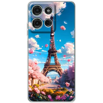 Силиконовый Чехол с Картинкой для Motorola G75 Принт (Париж, Эйфелева Башня) (64278-ysm035)