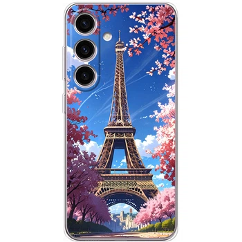 Силиконовый Чехол с Картинкой для Samsung Galaxy S25 Принт (Париж, Эйфелева Башня) (64707-ysm036)