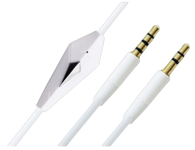 Кабель AUX Audio TRRS to TRS 3.5 мм Male/Male з мікрофоном 1.2м White ...
