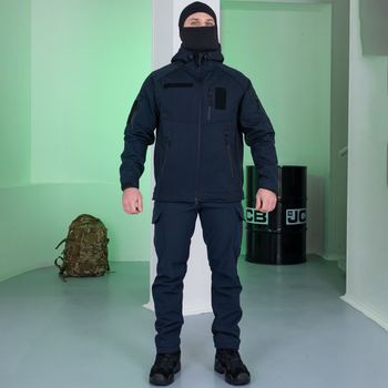 Тактическая форма Softshell Striker куртка с капюшоном + штаны синяя размер 2XS